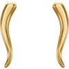 14k Yellow Gold Horn Earrings