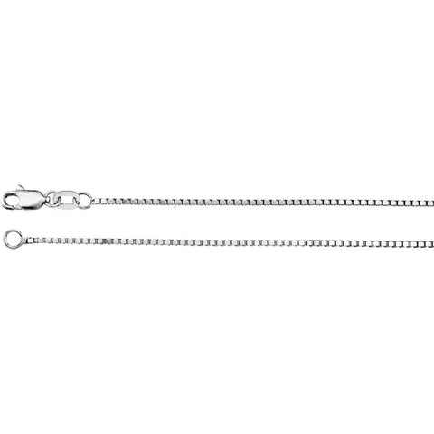 14k White Gold 1mm Box 16" Chain