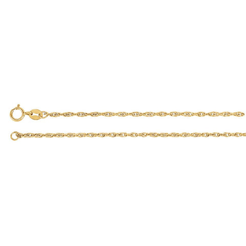 14k Yellow Gold 1.75mm Solid Rope 24" Chain