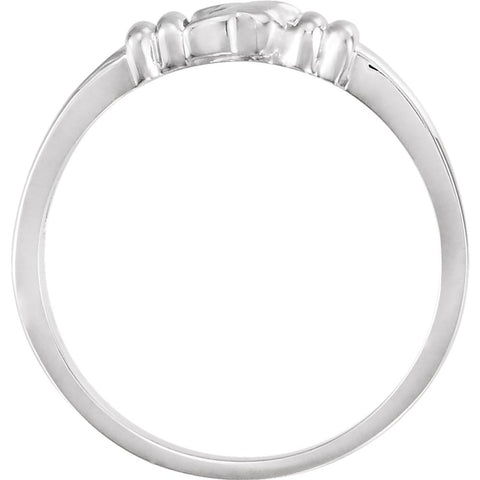 14k White Gold Holy Spirit Chastity Ring, Size 7