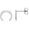 14k White Gold Crescent Earrings