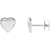 14k White Gold Heart Earrings