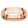 10k Rose Gold 6mm Knife Edge Comfort Fit Band, Size 7.5