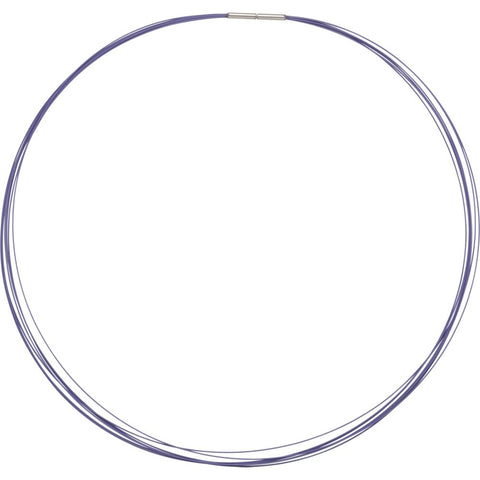 Stainless Steel/Purple-Coated 7-Strand Cable 18" Chain with 14K White Clasp