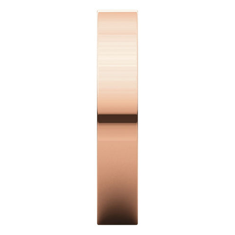 14k Rose Gold 4mm Flat Comfort Fit Band, Size 11
