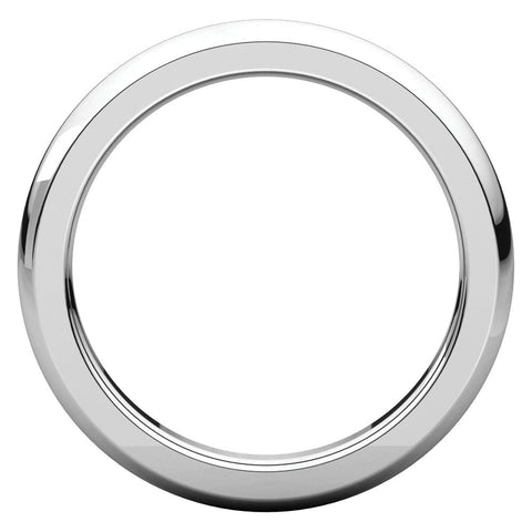 14k White Gold 3mm Heavy Comfort Fit Band, Size 6.5