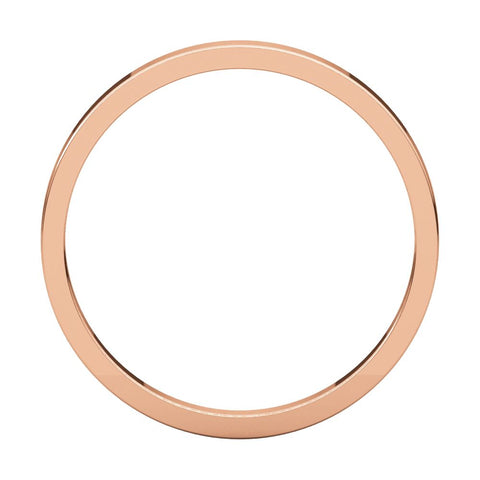 14k Rose Gold 2mm Flat Band, Size 5