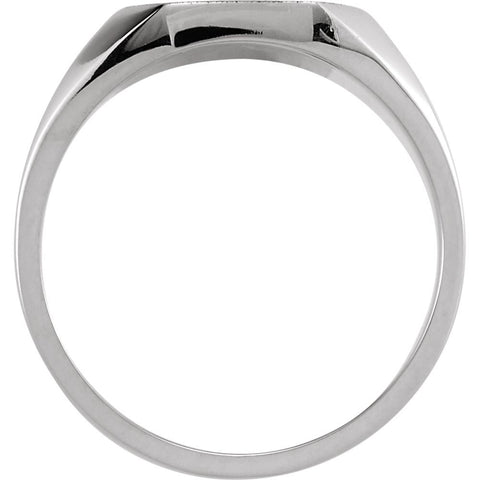14k White Gold 7x9mm Octagon Signet Ring , Size 6