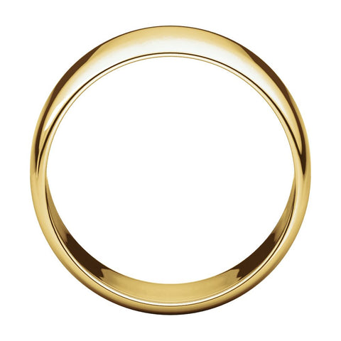 14k Yellow Gold 10mm Half Round Light Band, Size 8