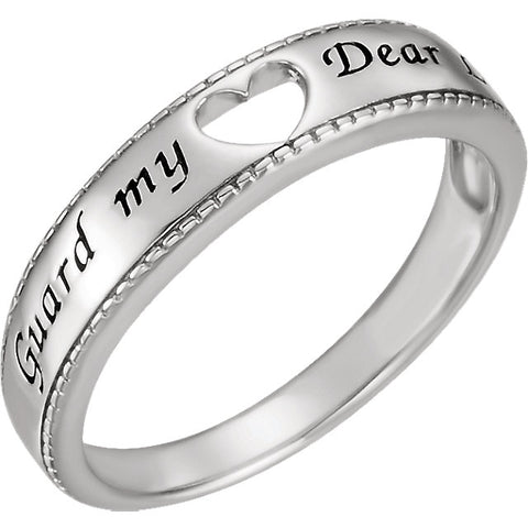 Guard My Heart Ring with Packaging in Sterling Silver ( Size 8 )