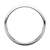 Platinum 2.5mm Half Round Light Band, Size 3