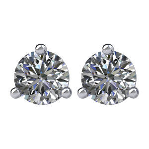 14k White Gold 1/3 CTW Diamond Friction Post Stud Earrings