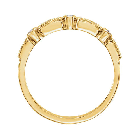 14k Yellow Gold 1/10 CTW Diamond Stackable Ring, Size 7