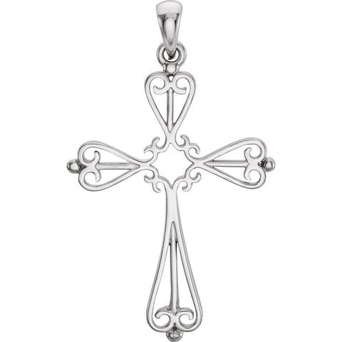 Sterling Silver 33x25mm Cross Pendant Mounting