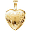 Cross Heart Locket in Gold Plated Sterling Silver