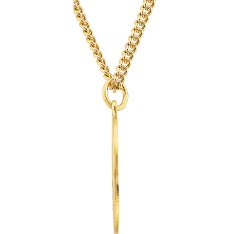 24K Gold Plated 22mm Round St. Joseph Medal 24" Necklace