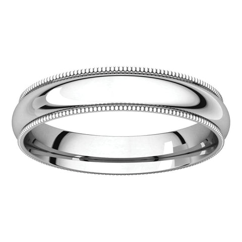Sterling Silver 4mm Milgrain Comfort Fit Band, Size 7