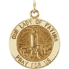 25.00 mm Our Lady of Fatima Medal in 14K Yellow Gold