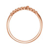 14k Rose Gold Beaded Sideways Cross Ring, Size 7