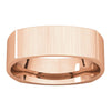 14k Rose Gold 6mm Square Comfort Fit Band, Size 10
