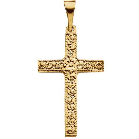 14k Yellow Gold Cross Pendant