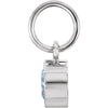 14k White Gold Imitation Aquamarine Birthstone Charm