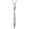 Sterling Silver Halo-Style Oval-Shaped Dangle Pendant or Necklace
