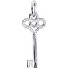 14k White Gold Key Charm with Jump Ring
