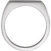 14k White Gold 15x9mm Men's Signet Ring, Size 11