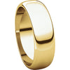 14k Yellow Gold 6mm Half Round Band, Size 8.5