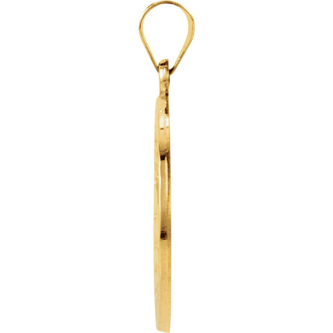 14k Yellow Gold 21.75mm Hollow Round St. Christopher Medal