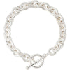 10 mm Fancy Curb Link Bracelet in Sterling Silver ( 8 Inch )