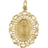 25.00x18.00 mm Lady of Guadalupe Medal in 14K Yellow Gold