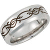 Dura Cobalt Wedding Band Ring with Black Laser Engraving (Size 12.5 )