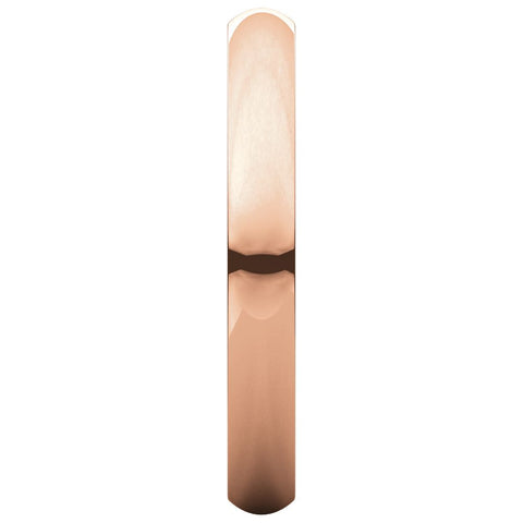 14k Rose Gold 3mm Heavy Comfort Fit Band, Size 7
