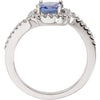 14k White Gold Tanzanite & Diamond Accented Ring, Size 7