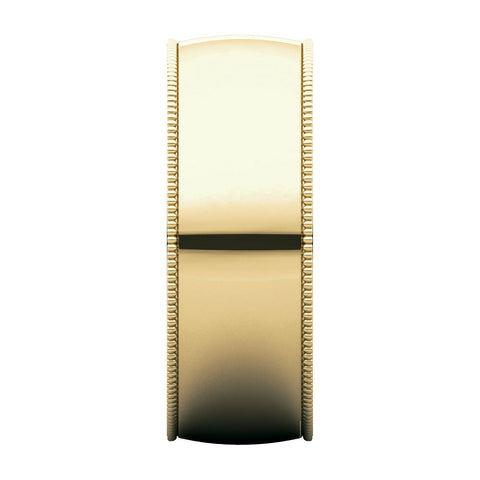 14k Yellow Gold 7mm Light Milgrain Band, Size 9.5