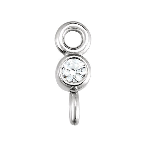 14k White Gold .06 CTW Diamond Micro Bezel Link