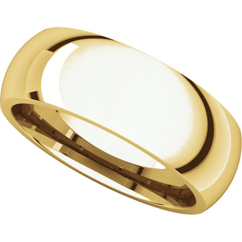 14k Yellow Gold 7mm Comfort Fit Band, Size 14