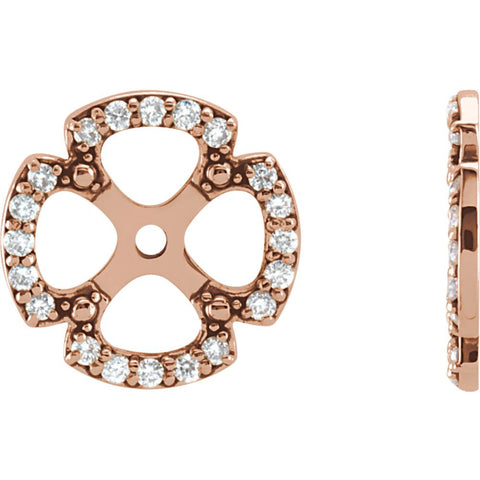 14k Rose Gold 1/5 CTW Diamond Earring Jackets