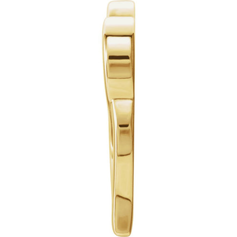 14k Yellow Gold Double Heart Chain Slide