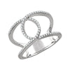 14k White Gold 1/5 ctw. Diamond Interlocking Loop Ring, Size 7