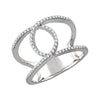 14k Rose Gold 1/5 CTW Diamond Interlocking Loop Ring, Size 7
