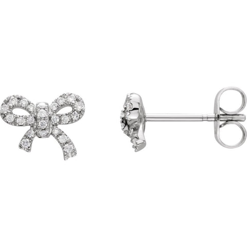 14k White Gold 1/5 CTW Diamond Earrings
