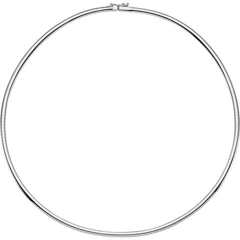 14k White Gold 3mm Omega 16" Chain