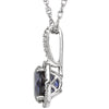 Sterling Silver 7mm Lab-Grown Sapphire & .015 CTW Diamond 18" Necklace