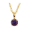 14k Yellow Gold Imitation Amethyst "February" Birthstone 14-inch Necklace for Kids