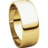14k Yellow Gold 7mm Half Round Light Band, Size 9.5