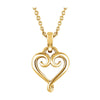 14k Yellow Gold Fancy Heart 16-18-inch Necklace