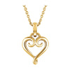 14k Yellow Gold Fancy Heart 16-18-inch Necklace
